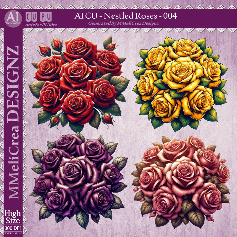 (image for) AI - Nestled Roses - CU004 (CU4PU/PNG)